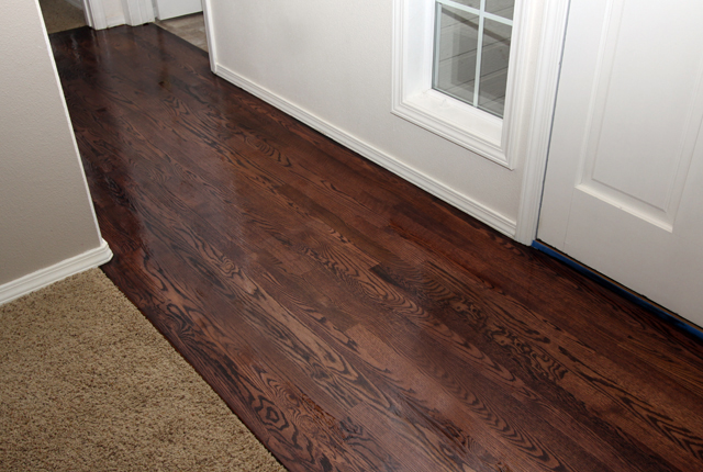 White Oak Stained Royal Mahogay Hardwood Floor 3523d